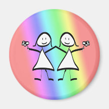 Rainbow Pride Lesbian Brides Magnets