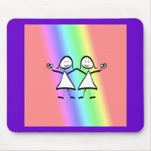 Rainbow Pride Lesbian Brides Mouse Pads