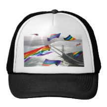 Rainbow Pride Over the Marin Headlands Trucker Hats