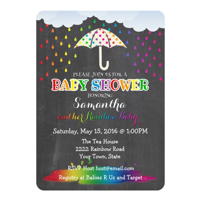 Rainbow Baby Announcement Cards, Baby Shower Invites ...