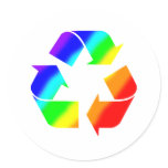 Rainbow Recycle Sign stickers