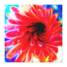 Rainbow Red Spiral 3D Boro Glass Nebula Print Gallery Wrapped Canvas