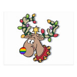 Rainbow Reindeer Post Card
