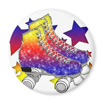 Rainbow Rollerskates Magnets