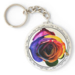 Rainbow Rose Keychain