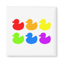Rainbow Rubber Ducks Fridge Magnets