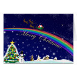 Rainbow Santa Christmas Card