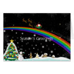 Rainbow Santa Christmas Card