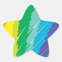 Rainbow Scribble Star Stickers