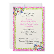 Rainbow scroll leaf damask wedding bridal shower