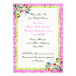 Rainbow scroll leaf damask wedding bridal shower personalized invitation