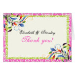 Rainbow scroll leaf damask wedding Thank You Greeting Card