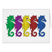 Rainbow Seahorse Cards