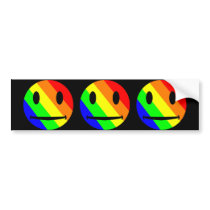 Rainbow Smiley Bumper Sticker