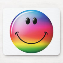 Rainbow Smiley Face Mouse Pad
