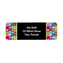 Rainbow smiley face squares labels
