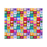 Rainbow Smiley Hearts squares Canvas Print
