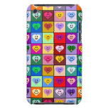 Rainbow Smiley Hearts squares iPod Case-Mate Cases