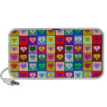 Rainbow Smiley Hearts squares Mini Speaker