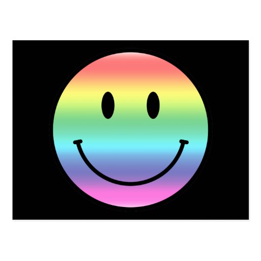 Rainbow Smiley Post Cards