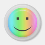Rainbow smiley refrigerator magnet