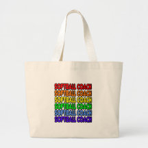 Rainbow Softball Coach Canvas Bags