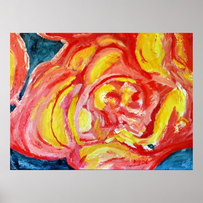 Rainbow Sorbet Rose 1 Print by daysrays