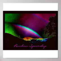 "Rainbow Spaceship" Poster