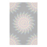 Rainbow Spiral Flower Design - Black Background Stationery Design
