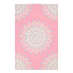 Rainbow Spiral Flower Design - Red Background Stationery Paper