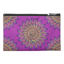 Rainbow Spiral Flower Design - Violet Background Travel Accessory Bags