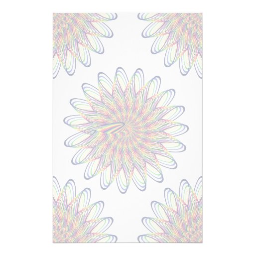Rainbow Spiral Flower Design - White Background Stationery Design