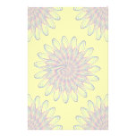 Rainbow Spiral Flower Design - Yellow Background Customized Stationery