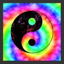 Rainbow Spiral Yin Yang Poster posters