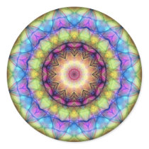 Rainbow stained Glass Round Stickers