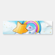 Rainbow star cupcake in the clouds bumper stickers