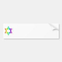 Rainbow Star Of David Bumper Stickers