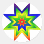 Rainbow Star Round Sticker