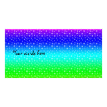 Rainbow stars pattern photo card
