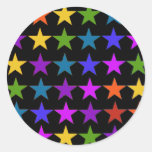 Rainbow Stars Round Stickers