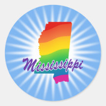 Rainbow State Of Mississippi Stickers