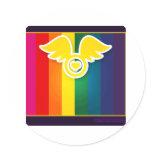 rainbow round sticker