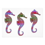 Rainbow Stone Seahorses Custom Invitations