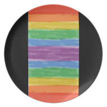 rainbow stripe dinner plates