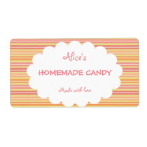 Rainbow Stripe Personalized Homemade Candy Custom Shipping Labels