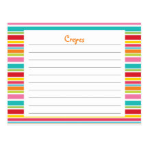 Rainbow Stripe Recipe Card Post Cards