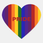 Rainbow Stripes Heart Stickers