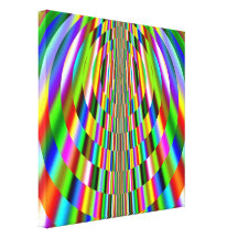 Rainbow Sun Rays Fractal Gallery Wrapped Canvas