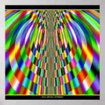 Rainbow Sun Rays Fractal Poster