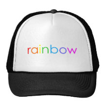 rainbow text gay homosexual trucker hat